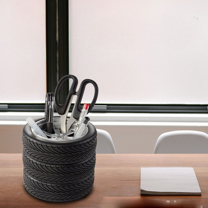 Creative Car Tire Office Desk Organize Pen Holder