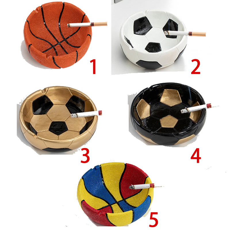 Creative Sports Basketball Football Round Ashtray