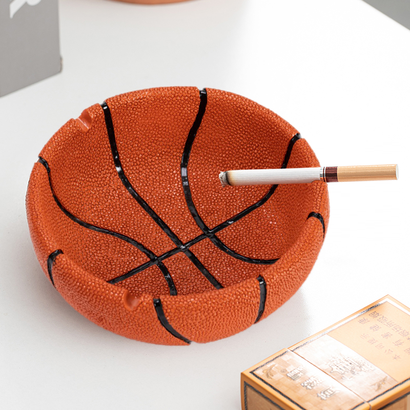 Creative Sports Basketball Football Round Ashtray