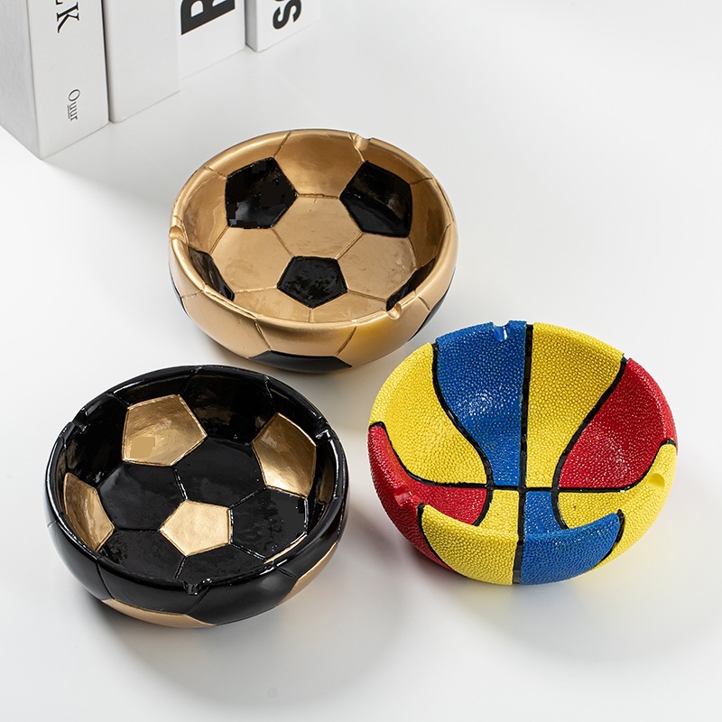 Creative Sports Basketball Football Round Ashtray