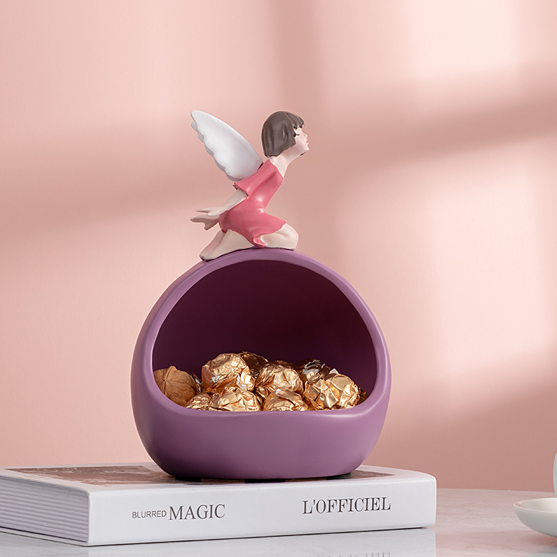 Cute Cartoon Girl Angel Desktop Candy Key Organize Storage Box