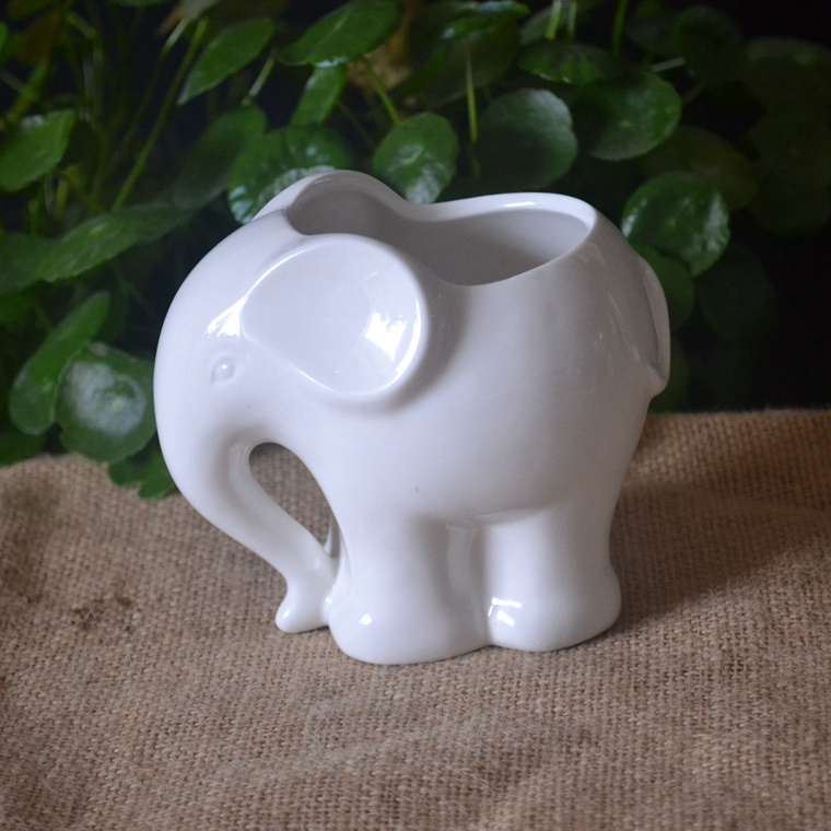 Cute Elephant Ceramic Small Flower Pot