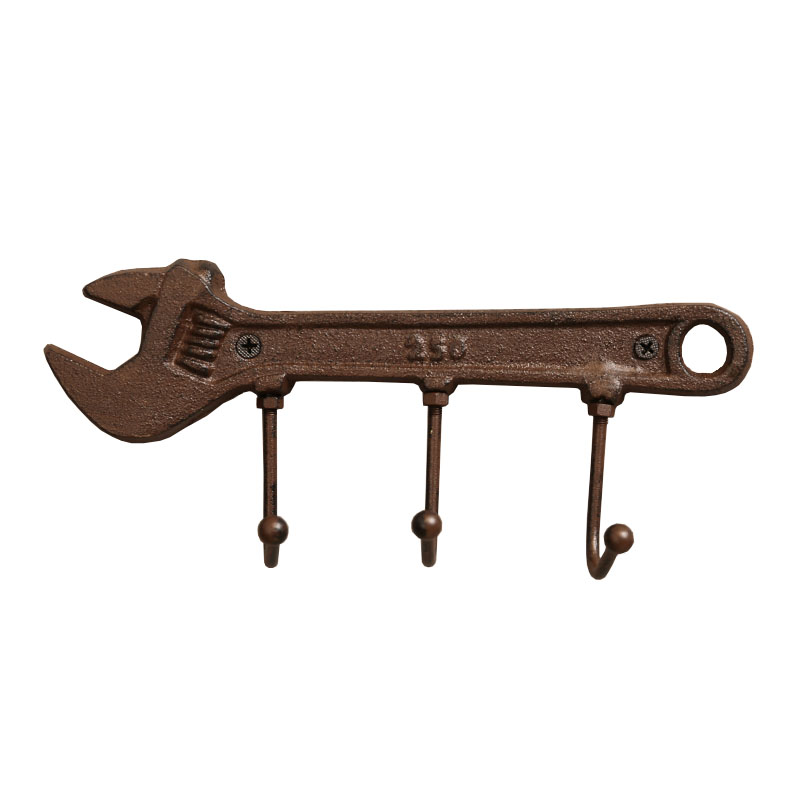 Retro Wrench Axe Tool Shape Wall Hook Clothes Hat Storage