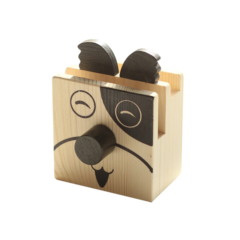 Wooden Cartoon Glasses Holder Storage Pen Holder