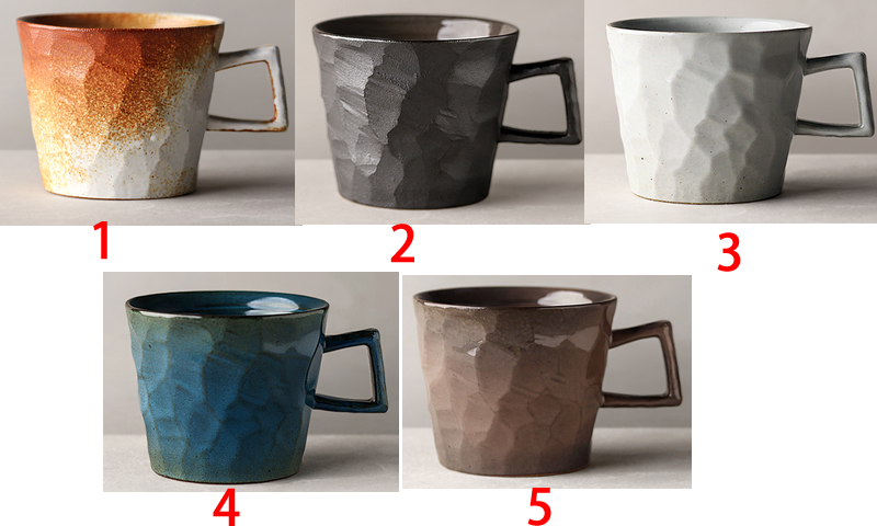 Retro Handmade Geometric Irregular Ceramic Coffee Cup