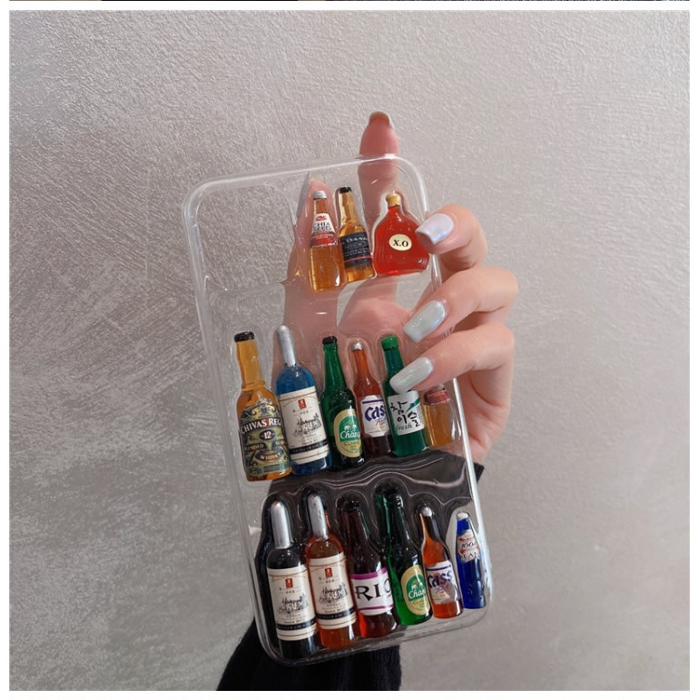 Creative Transparent Three-dimensional Wine Bottle Apple Phone Case