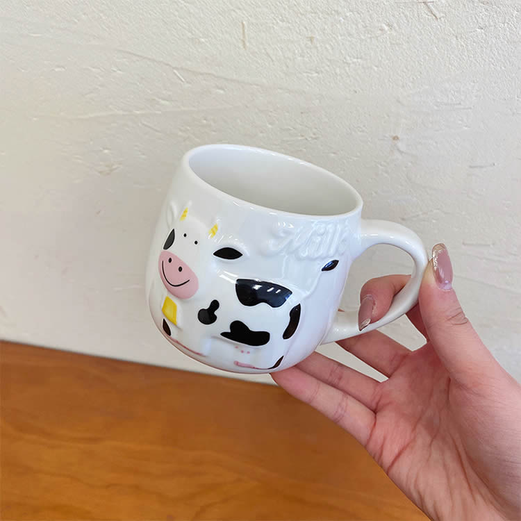 Cute 3D Stereo Cow Pattern Ceramic Mug