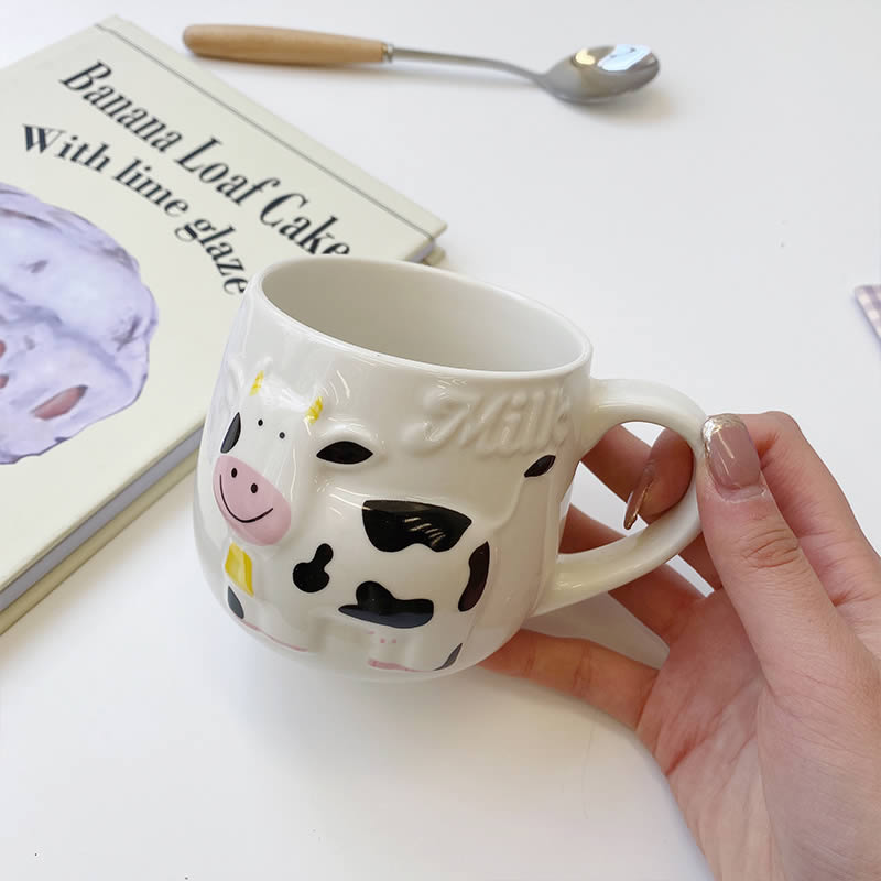 Cute 3D Stereo Cow Pattern Ceramic Mug