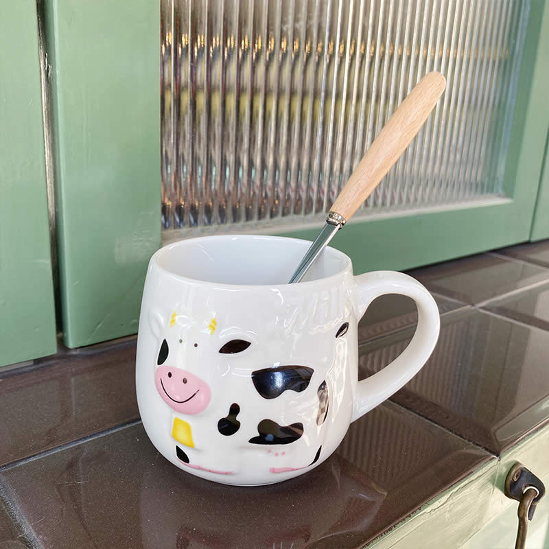 Cute 3D Stereo Cow Pattern Ceramic Mug