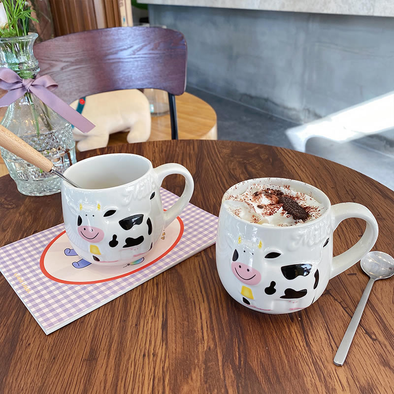 Cute 3D Stereo Cow Pattern Ceramic Mug