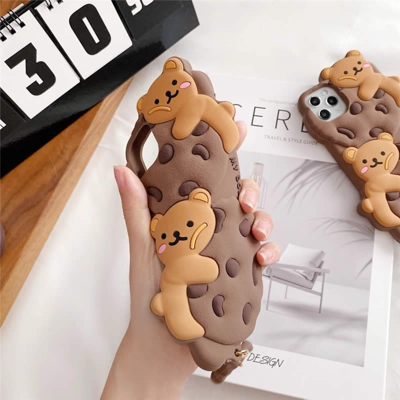 Cute Biscuit Bear Cartoon Iphone Cell Phone Case