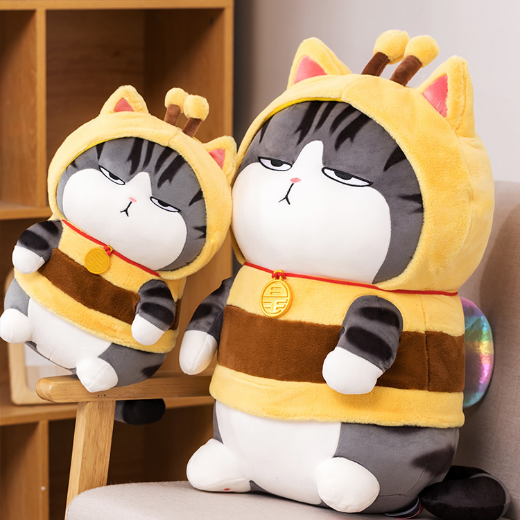 Cute Cat And Dog Dress Up Bee Plush Toy