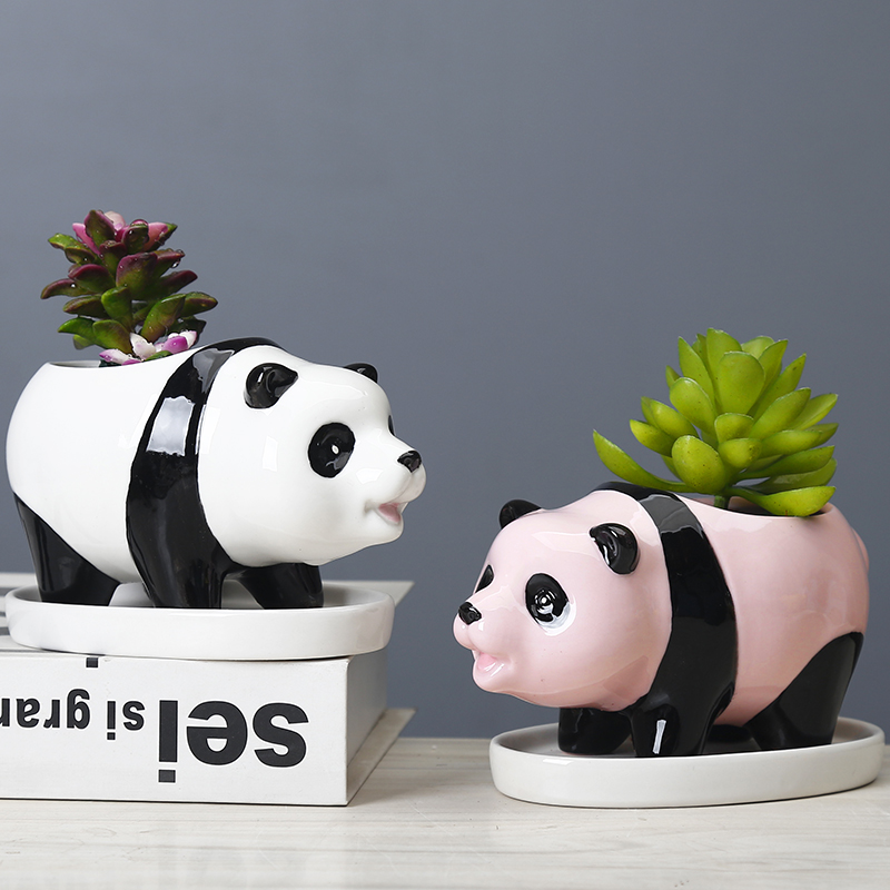 Cute Panda Desktop Plant Small Flower Pot