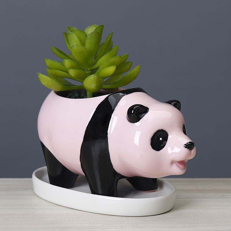 Cute Panda Desktop Plant Small Flower Pot