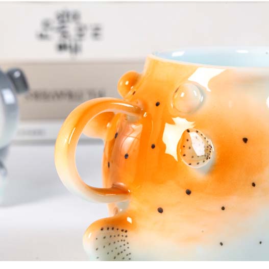 Exquisite Art Small Puffer Fish Ceramic Milk Mug