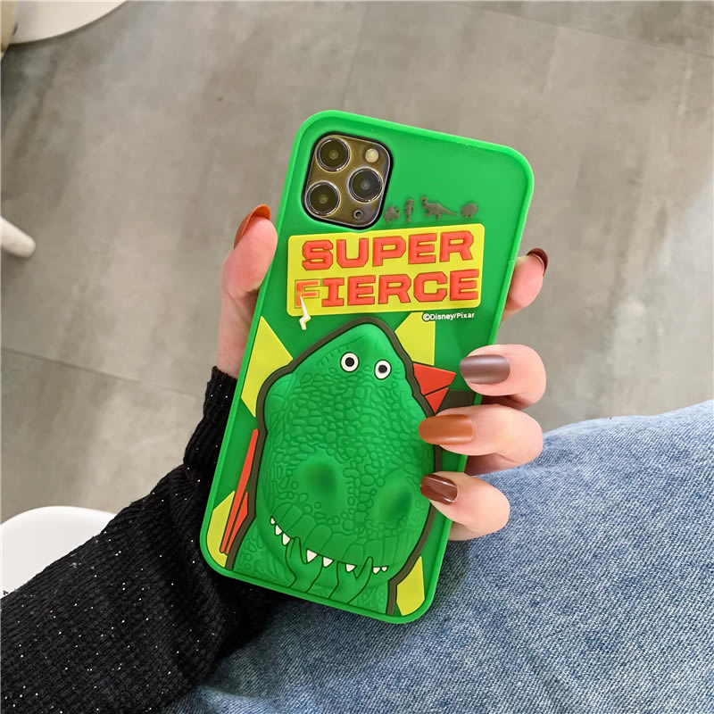 Fun Green Cartoon Dinosaur Iphone Cell Phone Case