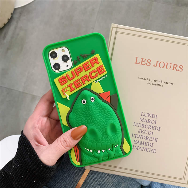 Fun Green Cartoon Dinosaur Iphone Cell Phone Case