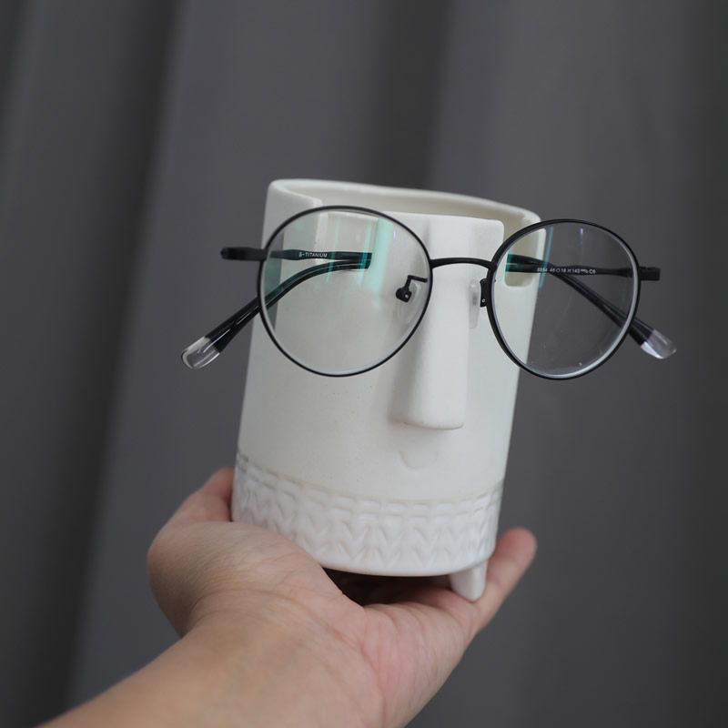 Human Face ExpressionGlasses Holder Organize Pen Holder