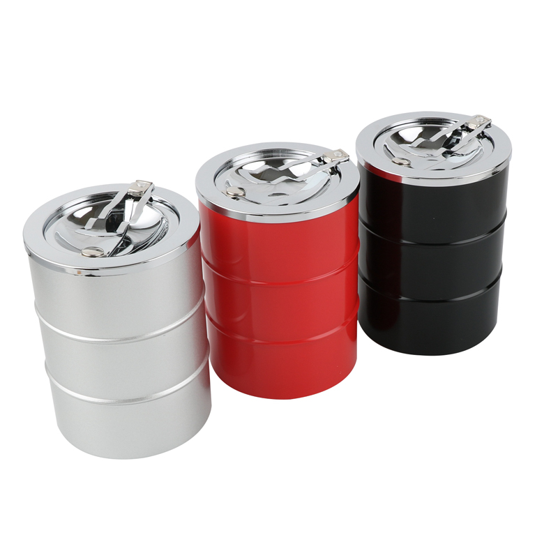 Large-Capacity Oil Barrel Metal Ashtray