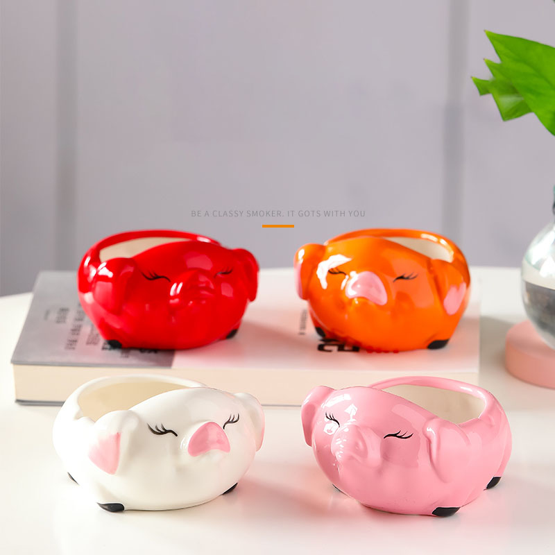 Mini Happy Cartoon Piggy Ashtray