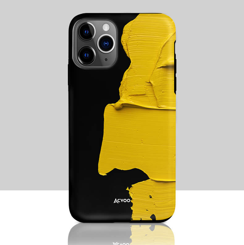 Modern Abstract Art Yellow Graffiti Iphone Case