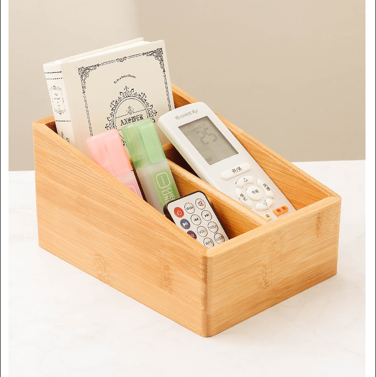 Simple Multi-Grid Bamboo Wood Organize Storage Box