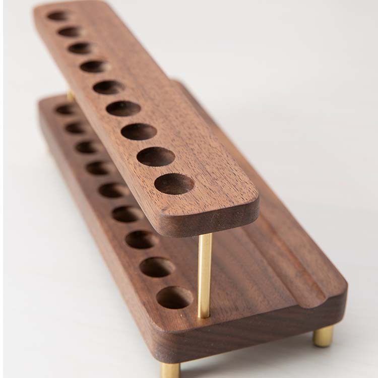 Black Walnut Wood Multiple Hole Pen Holder Phone Holder