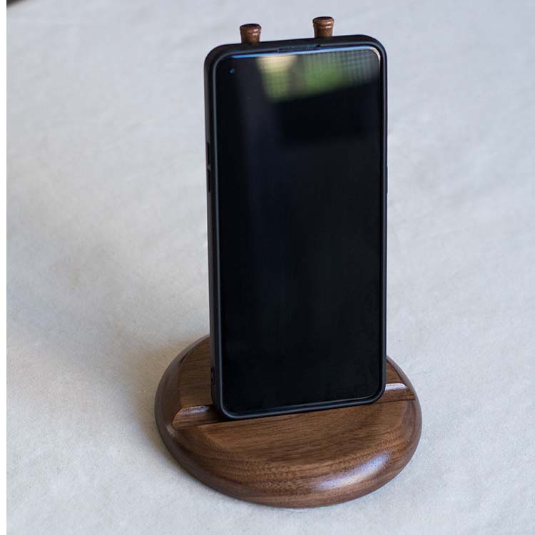 Black Walnut Wooden Ladder Shape Mobile Phone Holder