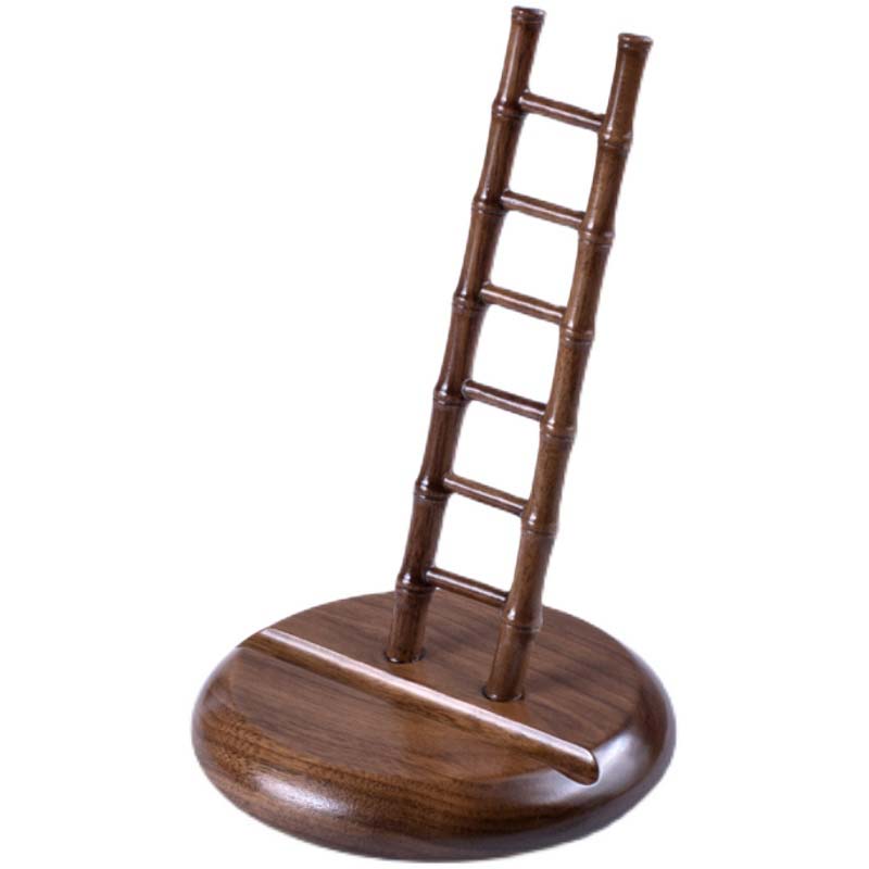 Black Walnut Wooden Ladder Shape Mobile Phone Holder