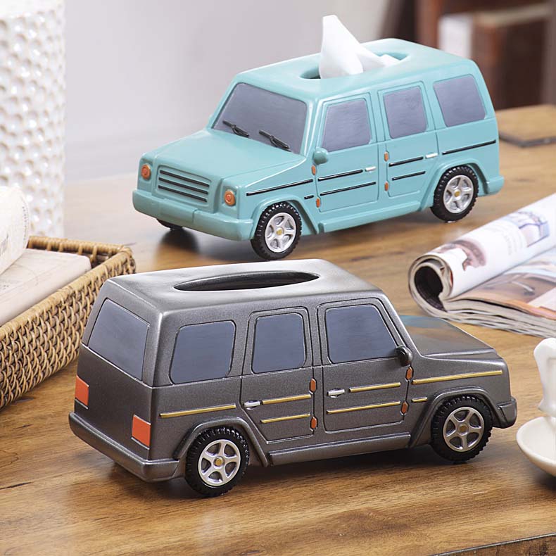 Classic Jeep SUV Car Model Tissue Box