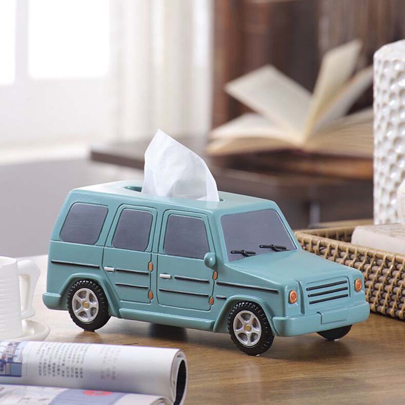 Classic Jeep SUV Car Model Tissue Box