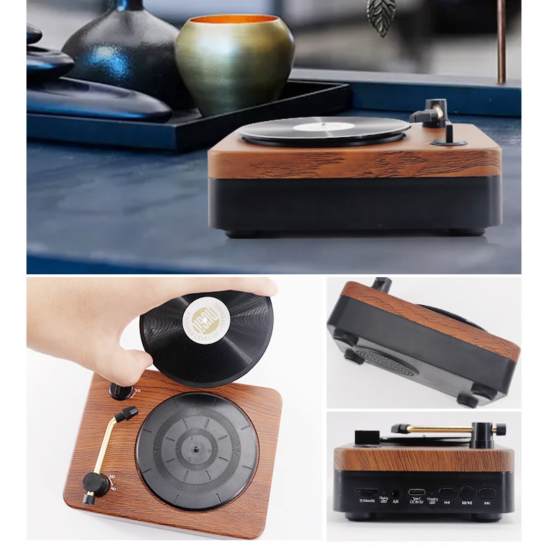 Classical Vinyl Record Player Shape Charging Bluetooth Speaker