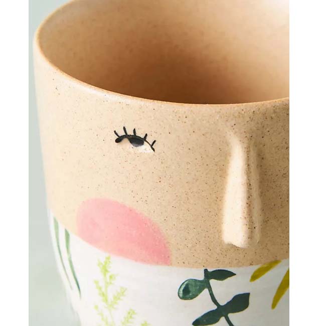 Country Style Human Face Shape Ceramic Coffee Cup