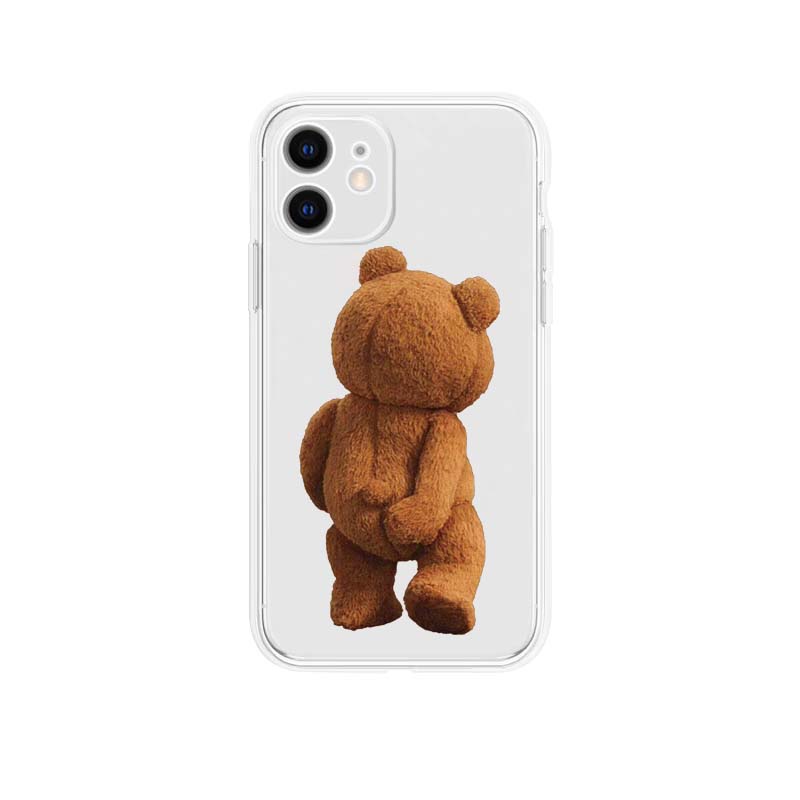 Cute Cartoon Playful Bear Transparent Phone Case