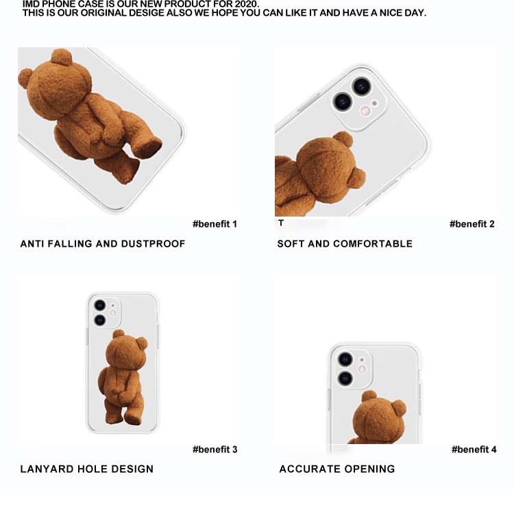 Cute Cartoon Playful Bear Transparent Phone Case