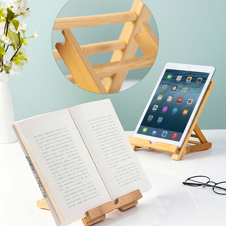 Folding Bamboo Wood Mobile Phone Holder Ipad Stand