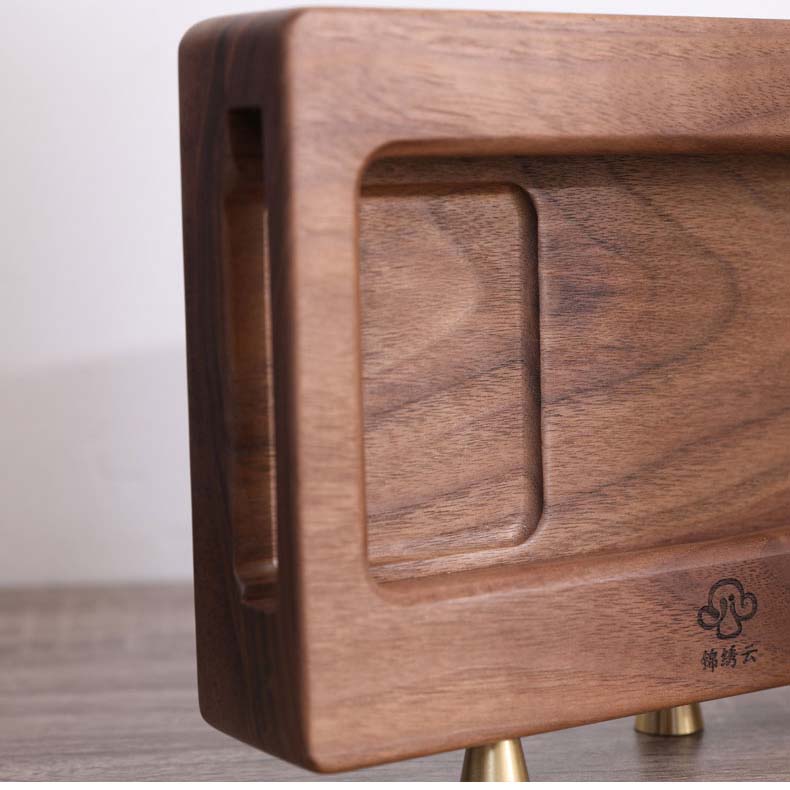 Retro Black Walnut Wooden Phone Holder Sound Amplify