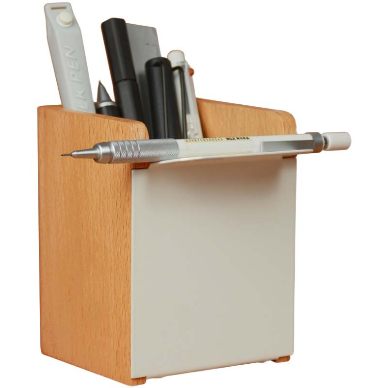 Square Organize Storage Wooden Pen Holder