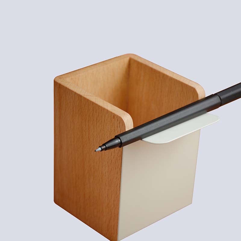 Square Organize Storage Wooden Pen Holder