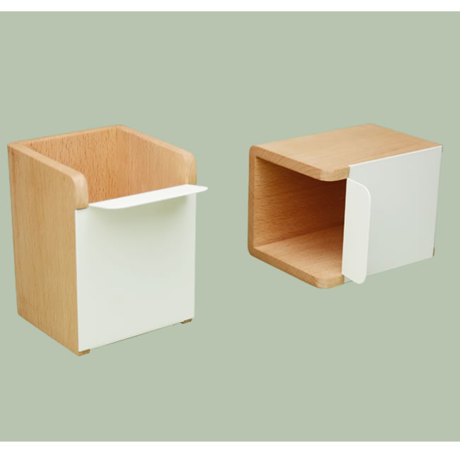 Square Organize Storage Wooden Pen Holder