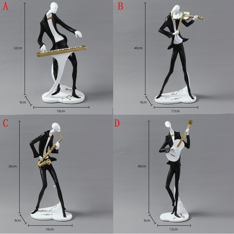 Abstract Art Gentleman Musician Sculpture Ornaments