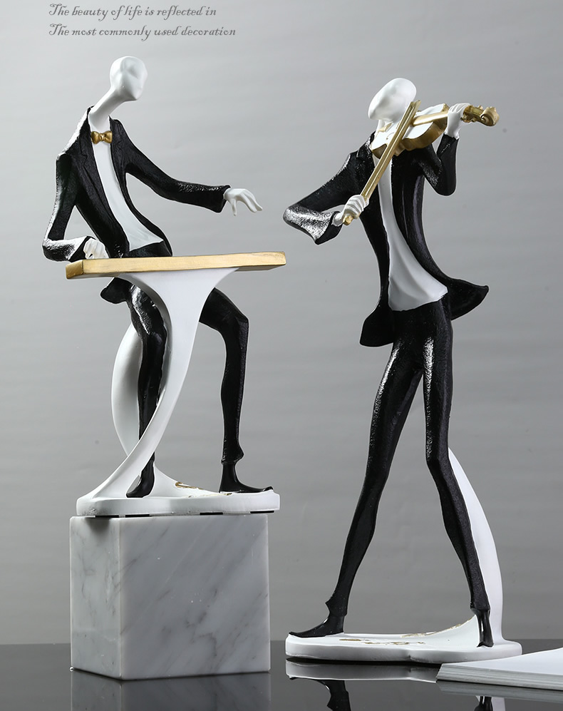 Abstract Art Gentleman Musician Sculpture Ornaments