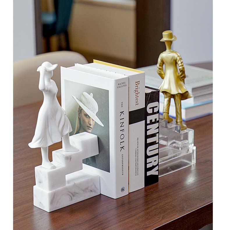 Abstract Urban Men And Women Art Office Bookend Bookstand Desktop Decoration