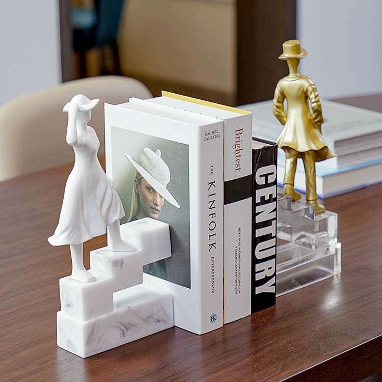 Abstract Urban Men And Women Art Office Bookend Bookstand Desktop Decoration