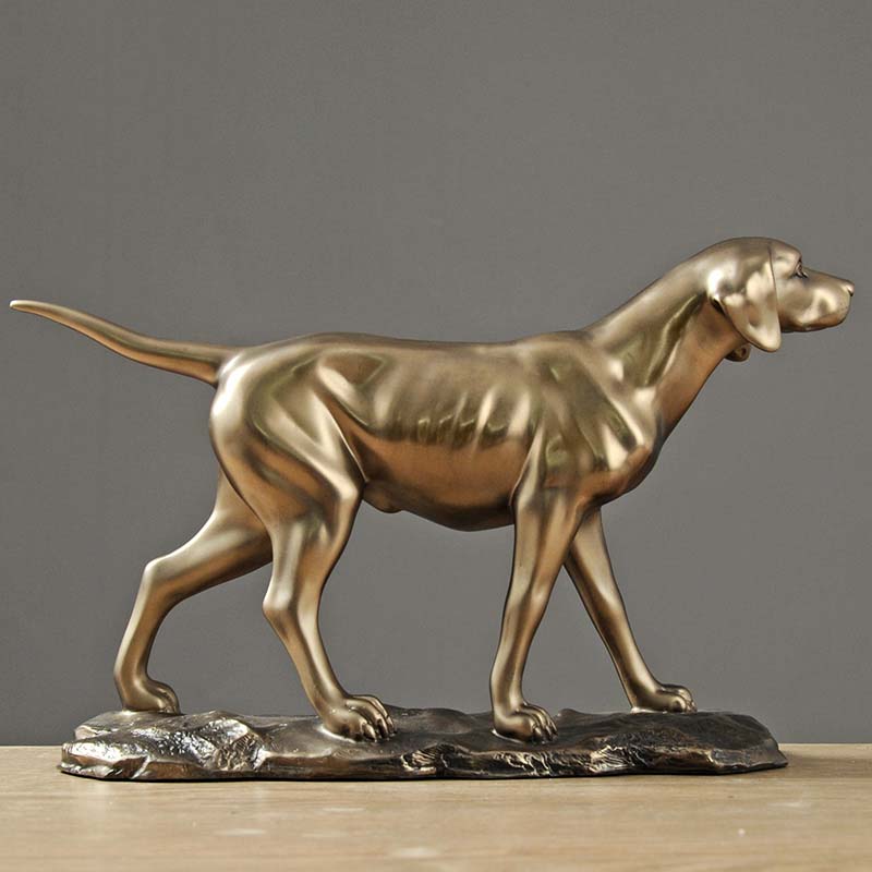 Classic Golden Boeing Spaniel Dog Sculpture Decoration