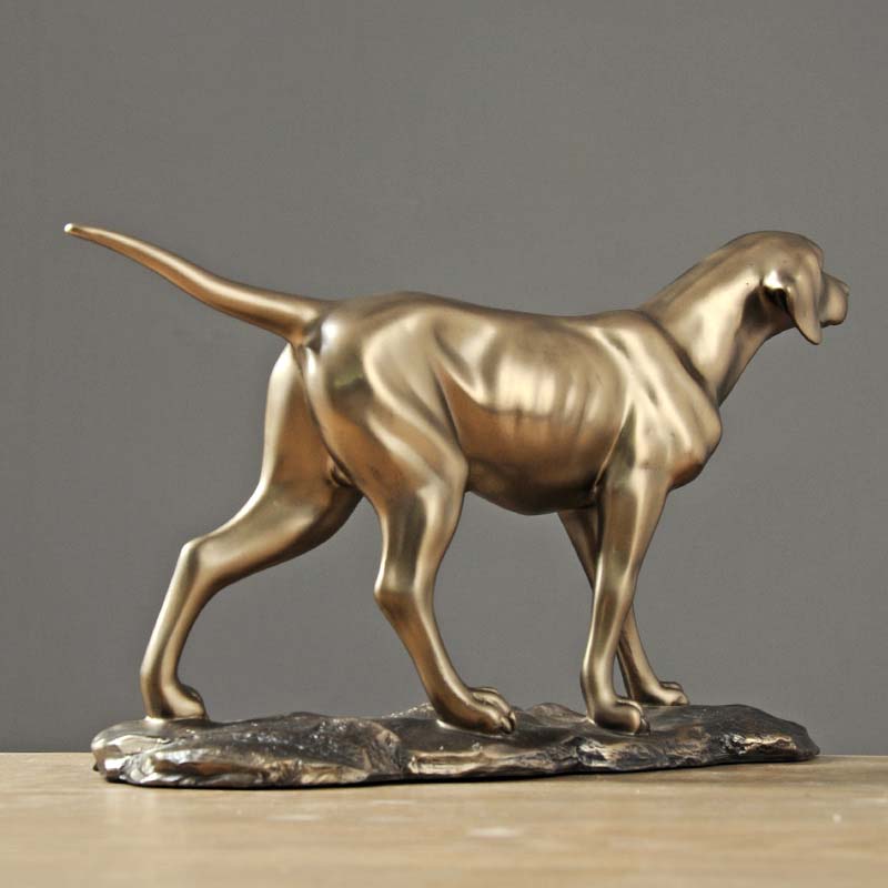 Classic Golden Boeing Spaniel Dog Sculpture Decoration