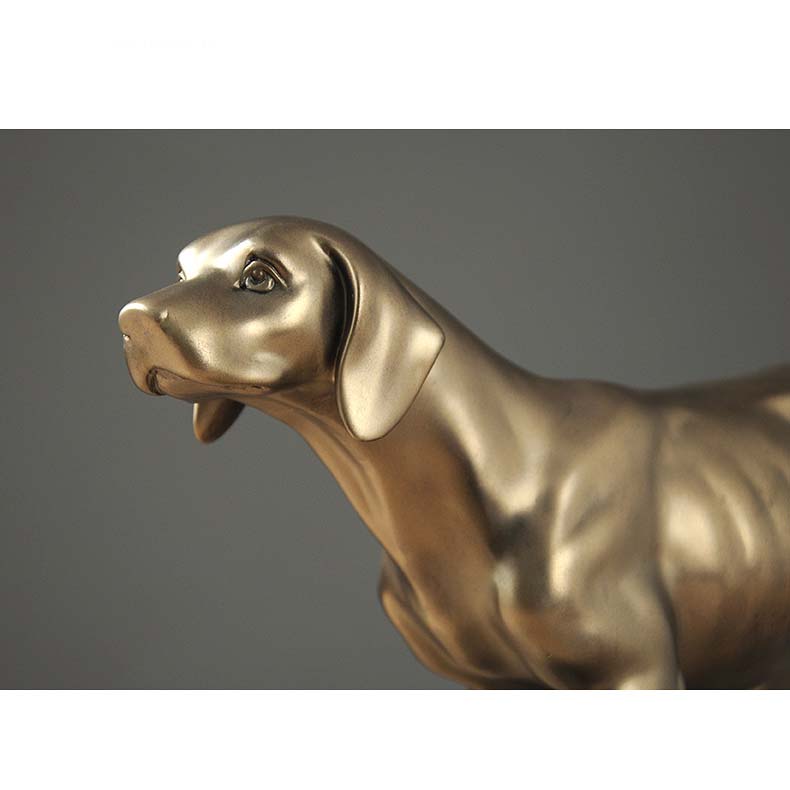 Classic Golden Boeing Spaniel Dog Sculpture Decoration