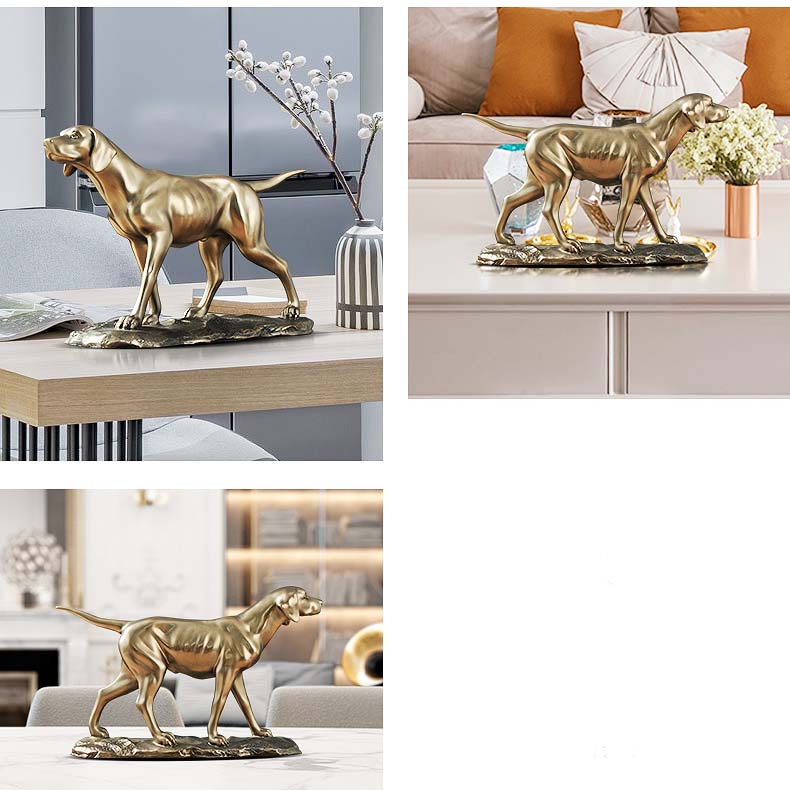 Classic Golden Boeing Spaniel Dog Sculpture Decoration