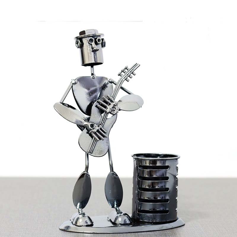 Handmade Iron Robot Pen Holder