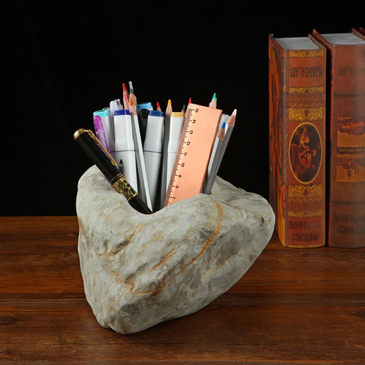 Natural Stone Drilling Office Storage Pen Holder